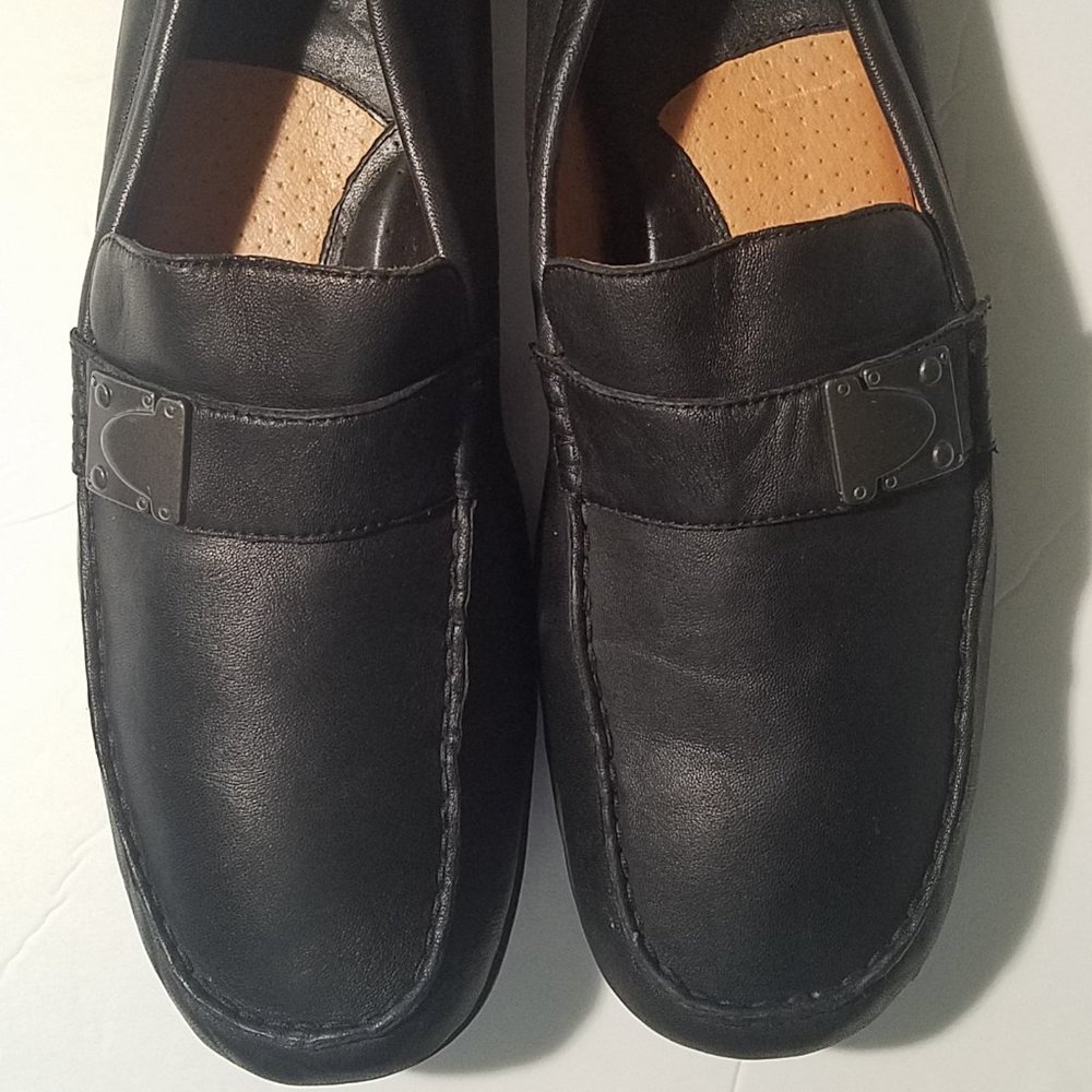BORN Men's Hand-Crafted Footwear, Size 12M, Black Leather Driving Mocs, #M3262